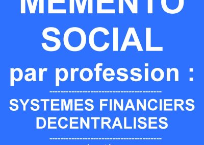 MÉMENTO SOCIAL par Profession Systèmes Financiers Décentralisés